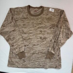 Rothco Long Sleeve T-Shirt Mens XL Tan Desert Digital Camo Tactical Military